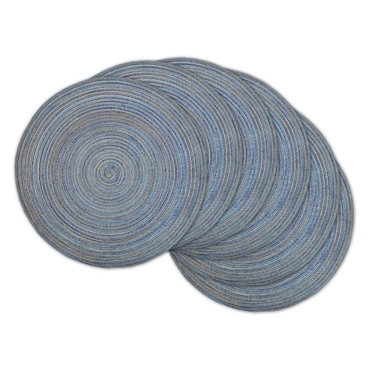 DII® Round Plastic Woven Placemats, 6ct. in Blue | 15" | Michaels®